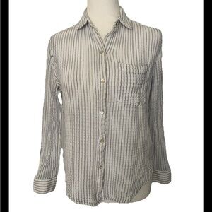 Rails Gauzy 100% Cotton White With Lt Blue Stripes Button Down Shirt Women’s XS